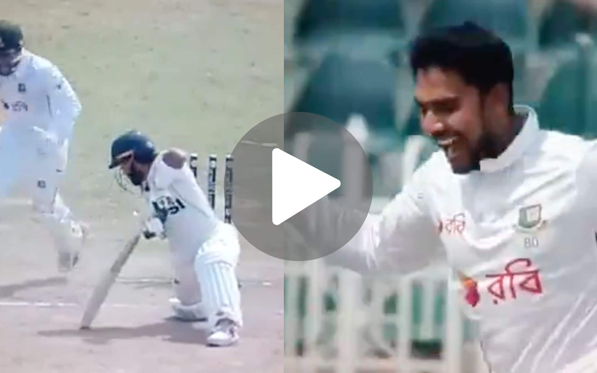 [Watch] Rizwan Fails To Save Pakistan As Red-Hot Mehidy Hasan Miraz Knocks Him Over